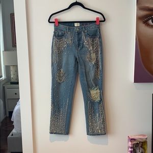 alice and olivia crystal jeans